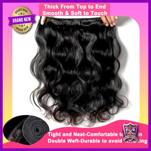 Brazilian Virgin Hair Extensions Body Wave Bundles 18-22 Inch Unprocessed main image 6